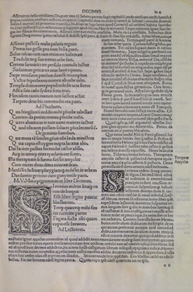  Incunable – Marcial – Epigramas (1493) 